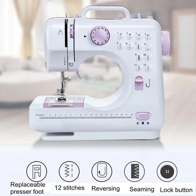 Portable sewing machine electric handicraft netting machine 12 built-in stitches